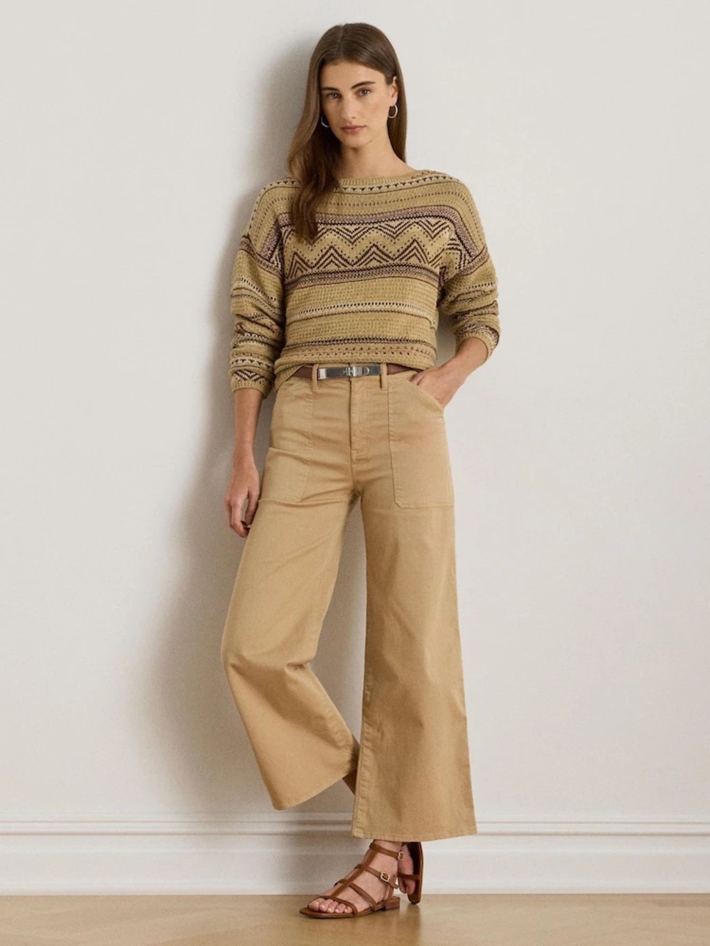 Lauren Ralph Lauren Wide Leg Khaki Pants